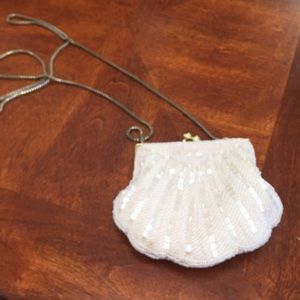 White bead evening bag